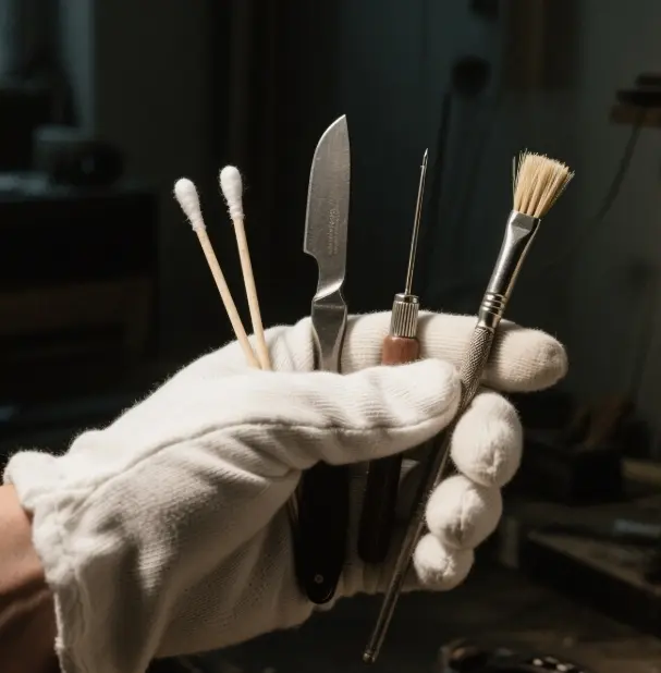 What do restorers use to clean oil paintings?