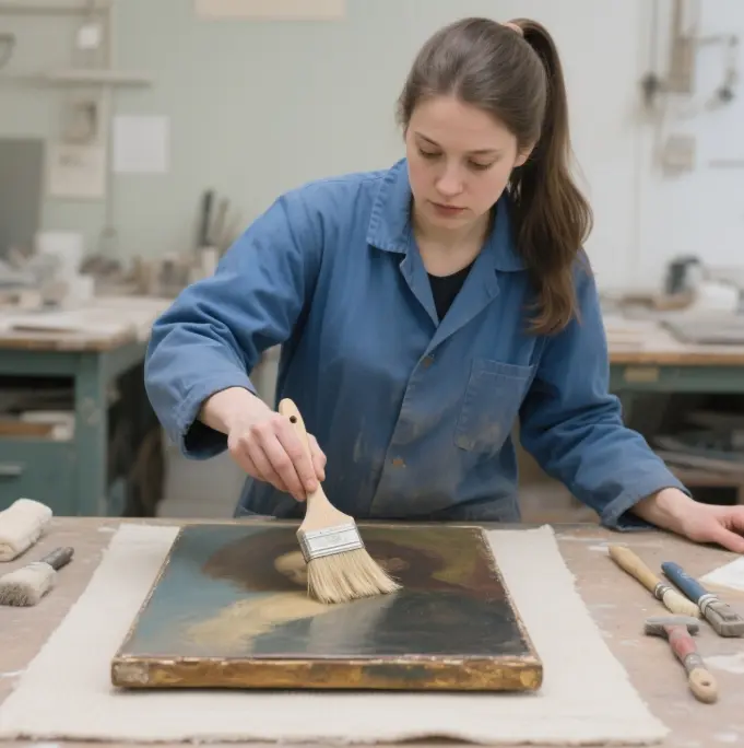What do restorers use to clean oil paintings?