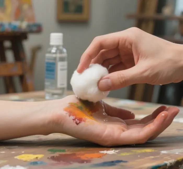 how to get oil paint off skin