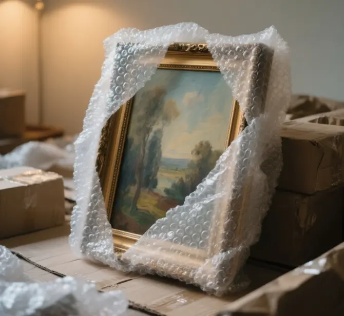 After finishing the painting, collect the tools and prepare for departure.